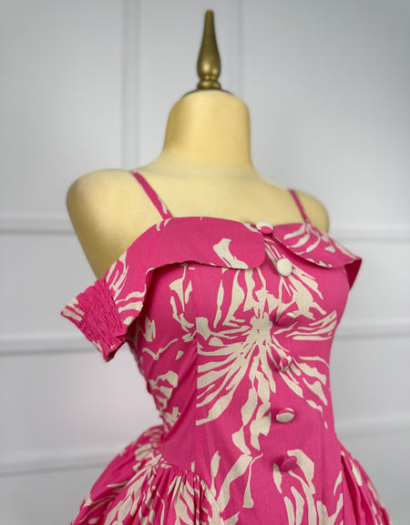 Vestido rosa globo estampado