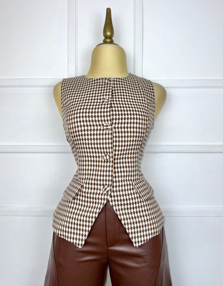 Blusa de cuadros con botones