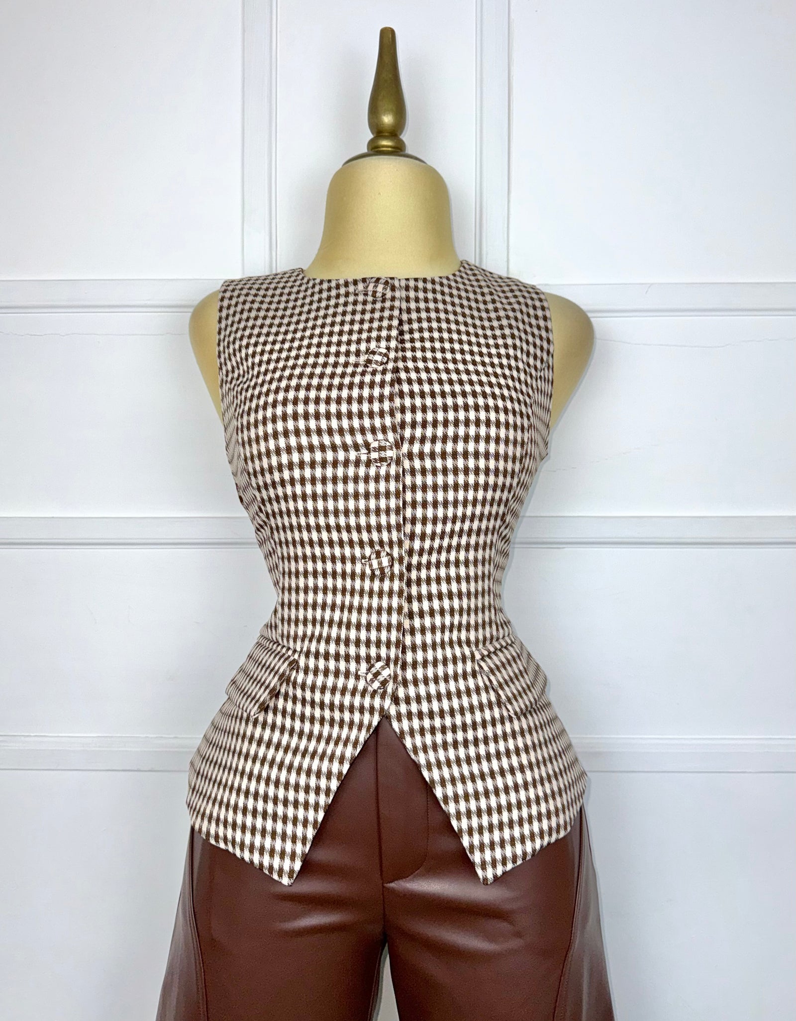 Blusa de cuadros con botones